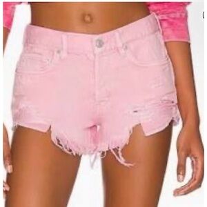 NWT FREE PEOPLE loving good vibrations Rosa Distressed Denim Shorts size 31